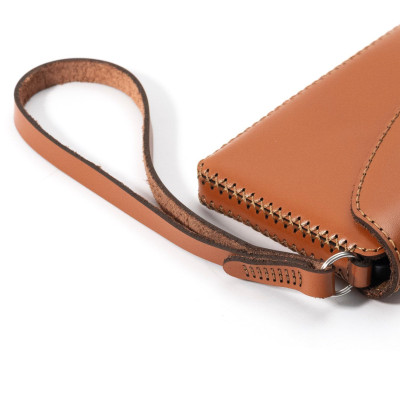 Ví da nắp nhọn cho Samsung S25 Edge, chất liệu da bò, hiệu Khắc Tên - Hàng chính hãng