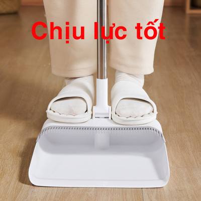 Bộ chổi quét nhà cán dài kèm hót rác 2 in 1 xoay 180 độ gấp gọn lông mềm cao cấp tiện dụng thông minh mới E2396