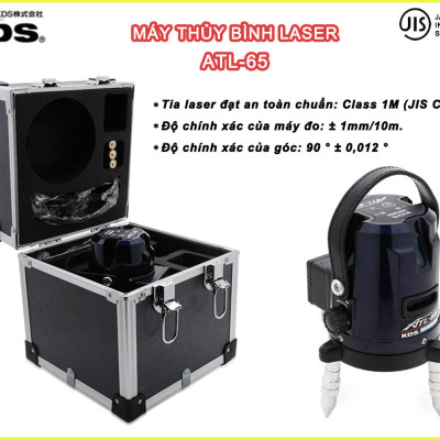 Máy thủy bình laser: tia ngang: 01 tia, tia đứng: 04 tia, tia dọi tâm:01 tia ATL-65