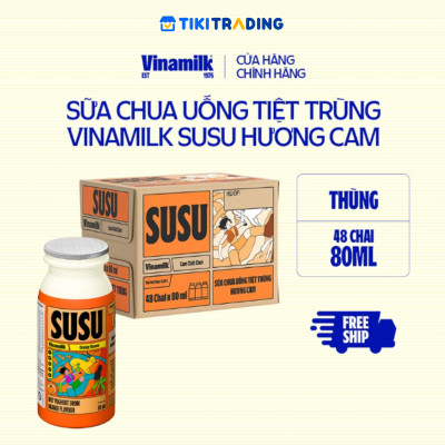 Sữa chua uống hương cam Vinamilk Susu - Thùng 48 chai 80ml