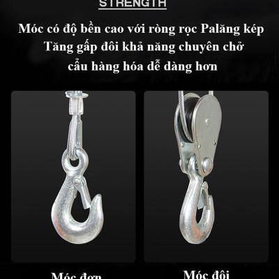 Bộ Tời Điện Kèm Rùa ABG PA800 (250/500Kg) 30 Mét Giúp Máy Tời Treo Nâng Hạ Vật Nặng Dễ Dàng Trong Nhà Xưởng Công Nghiệp Và Đời Sống, Nâng Kéo Linh Hoạt, Hiệu Quả Cao – Hàng Chính Hãng