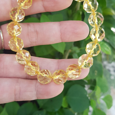 ️️Vòng tay phong thủy nữ đá thạch anh Vàng giác tự nhiên size vòng 10mm vòng màu vàng đẹp hợp nữ mệnh kim thổ thuỷ ạ