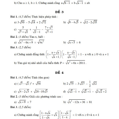 100 Đề Kiểm Tra Toán 9