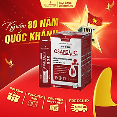 Siro Osafemic hỗ trợ tăng khả năng tái tạo giảm nguy cơ thiếu máu do thiếu sắt ở trẻ và người lớn (20 gói) - Nutramed