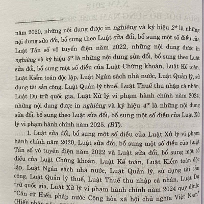 Luật Xử Lý Vi Phạm Hành Chính Năm 2012 ( Sửa Đổi, Bổ Sung Năm 2020, 2022, 2024, 2025)