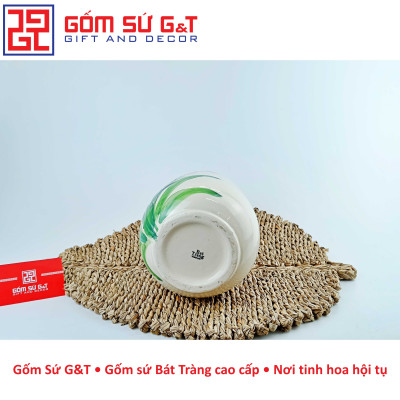 Lọ hoa dáng phích vai vuông vẽ hoa loa kèn Gốm Sứ G&T