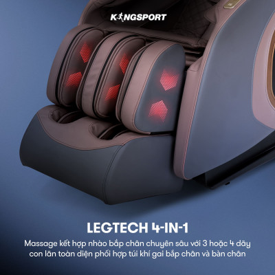 Ghế massage KINGSPORT G89 cao cấp con lăn 3D,chế độ quét cơ thể thông minh, công nghệ lọc khí Ion âm, túi khí xoay bắp chân
