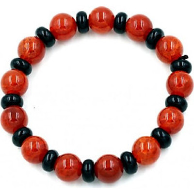 Vòng tay chuỗi hạt đá vân rồng đỏ 10 ly MSA101 (10cm)