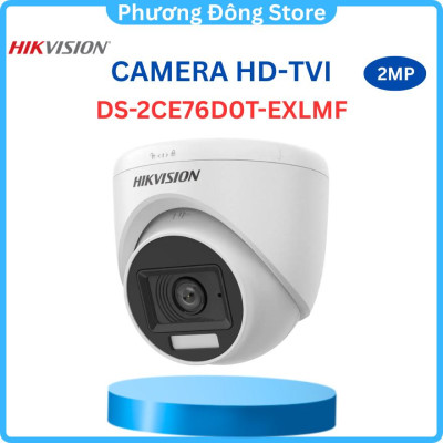 Camera Hikvision TVI Dome 4 In 1 Hồng Ngoại 2.0 Megapixel DS-2CE76D0T-EXLPF/DS-2CE76D0T-EXLMF - Hàng chính hãng