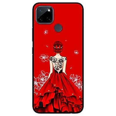 Ốp lưng dành cho Realme C21Y - C25Y mẫu Cô gái đầm đỏ