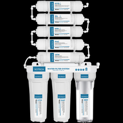 Bộ lọc nước uống công nghệ UF 8 cấp lọc by Scitech (Không dùng điện, không nước thải) - Hàng chính hãng
