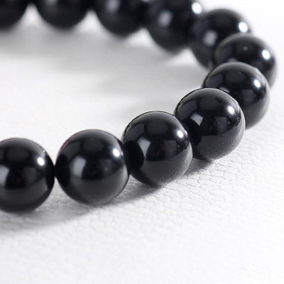 Vòng tay đá Obsidian phối thạch anh tóc đen mệnh thủy, mộc - Ngọc Quý Gemstones
