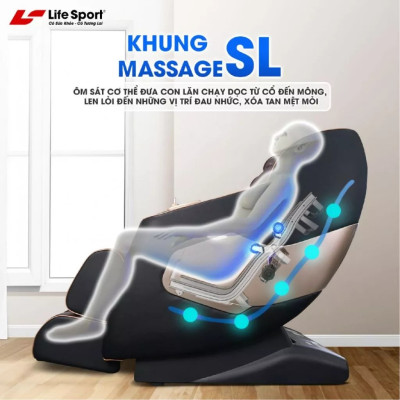 Ghế Massage Toàn Thân Lifesport LS-666, Ghế Massage Hiện Đại Với 20 Bài Massage Tự Động, Điều Khiển Bằng Giọng Nói