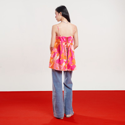 DOTTIE - Áo cột hai dây nơ lưng - Cam - T0875