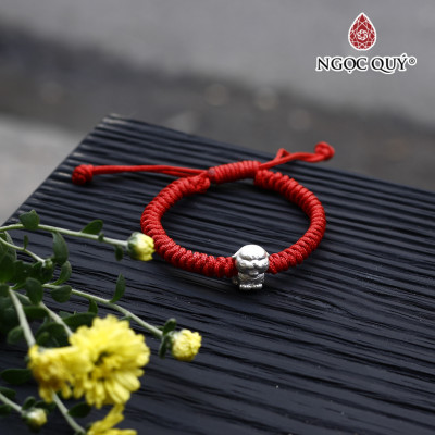 Vòng tay thắt dây đỏ phối charm hổ bạc - Ngọc Quý Gemstones