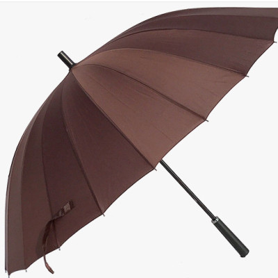 Ô đi mưa cán dài cỡ lớn dù đi mưa cao cấp 24 nan siêu chắc chắn màu nâu
