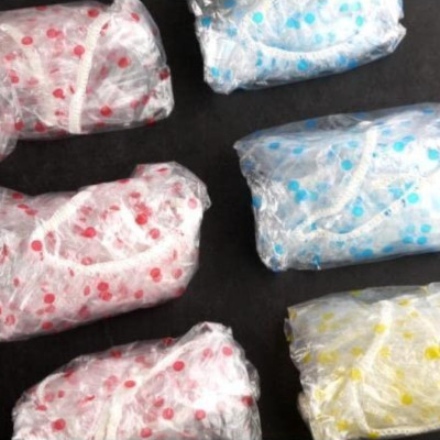 Set 06 mũ tắm trùm đầu chấm bi free size