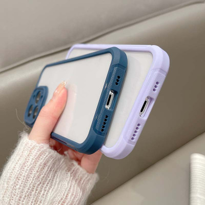 (Có tím)Ốp bảo vệ cam cho iPhone 14 pro max viền da cao cấp - hàng chính hãng