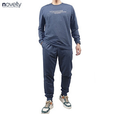 Bộ nỷ chui đầu họa tiết phản quang Novelty Regular fit xanh đá NBNMMDMT3R230636B