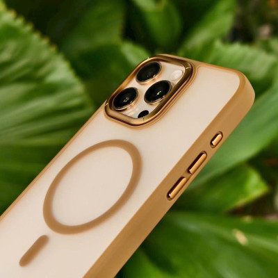 Ốp Lưng Trong Suốt Hỗ Trợ Sạc Từ Tính cho iPhone 16 Pro Max hiệu Wiwu FGG - 012 màu vàng Sa Mạc - Hàng chính hãng