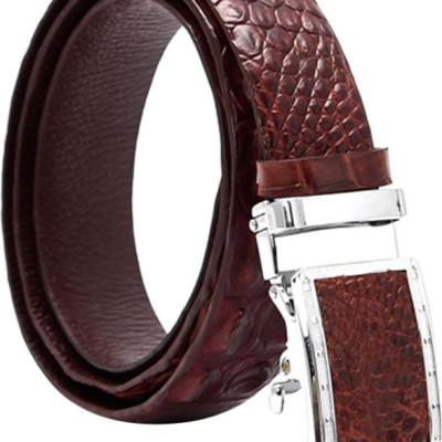 Thắt Lưng Nam Da Cá Sấu Gai Lưng Huy Hoàng HT4208 (120 x 3.5 cm) - Nâu Đỏ