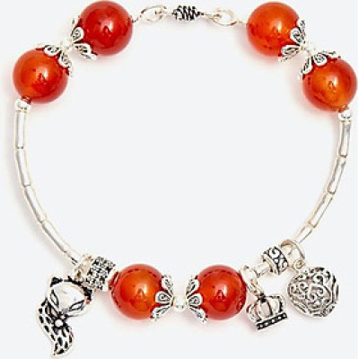 Vòng tay mã não đỏ phối hồ ly Ngọc Quý Gemstones