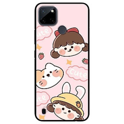 Ốp lưng dành cho Realme C21Y - C25Y mẫu Cô Gái Và Chú Cún Hồng