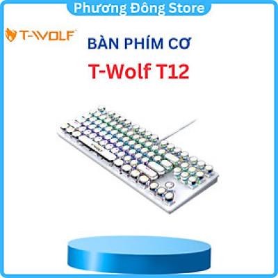Bàn Phím cơ T-Wolf T12, Blue Switch, USB, LED, 87 Gaming bảo hành 12 tháng - Hàng chính hãng