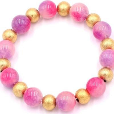 Chuỗi tay phong thủy - đá thạch anh hồng tím 10 ly VTAHIHVT1 - hợp mệnh Hỏa, mệnh Thổ