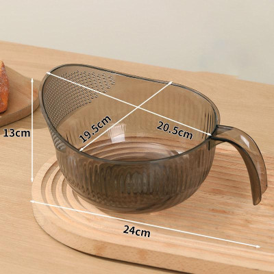 [KoSuyTu] Ca, Gáo Có Lỗ Ráo Nước Bằng Nhựa Trong Suốt - Vo Gạo, Rửa Trái Cây, Lọc Cái... - Kích Thước 24x20x13cm