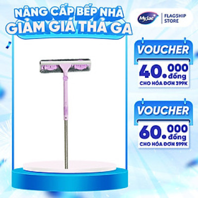 Cây Lau Kính, Gạt Chùi Kính Đa Năng 2 Đầu Trong 1 MyJae Cán Dài Uốn Xoay Thông Minh Chống Trơn Trượt