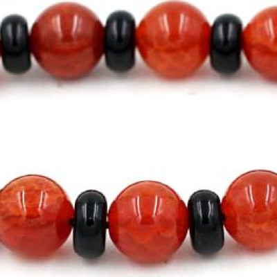 Vòng tay chuỗi hạt đá vân rồng đỏ 10 ly MSA101 (10cm)