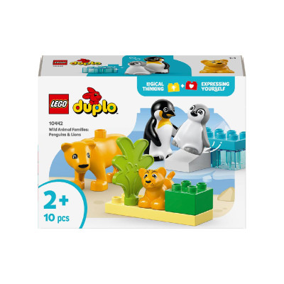 LEGO DUPLO 10442 Đồ Chơi Lắp Ráp Gia Đình Động Vật Hoang Dã: Chim Cánh Cụt Và Sư Tử (10 chi tiết)