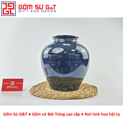 Lọ hoa men hỏa biến dáng vò vẽ sen Gốm Sứ G&T