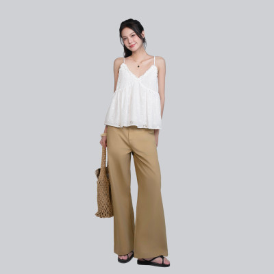 Quần ống rộng nữ quần kaki nữ dáng suông basic dễ phối đồ Brian Miều Est.2013