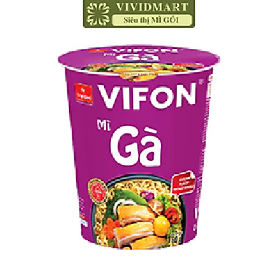 VIFON - Mì ly Vifon hương vị Gà, Vifon mì ly gà Vifon, Mì gà Vifon ly, Vifon Mì ly ăn liền Vifon (60g/ly)