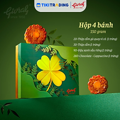 [HSD: 24/10/2025] Hộp 4 Bánh Trung Thu Givral Tết Đoàn Viên 5 (150gr)