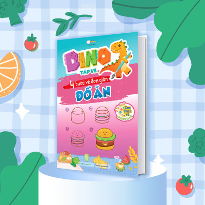 DINO tập vẽ - 4 bước vẽ đơn giản Đồ ăn