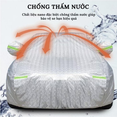 Bạt phủ che ô tô xe hơi - Bạt trùm xe ô tô 3 lớp tráng nhôm chống xước, chống nắng, chống mưa, chống cháy bảo vệ xe.