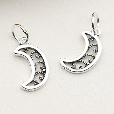 Combo 4 cái charm bạc hình trăng khuyết treo - Ngọc Quý Gemstones