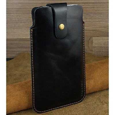 Bao Da Rút Nút Cài cho Iphone 12 pro max, 13 pro max, 14 pro max.... Da Bò Hạt