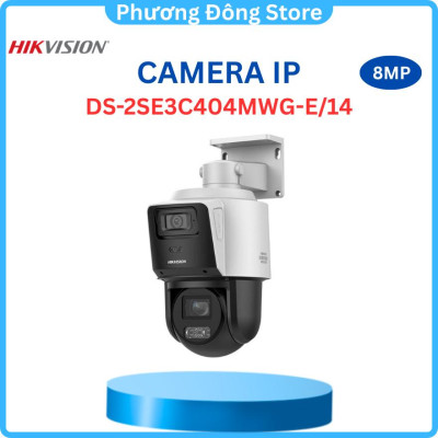Camera IP 2 mắt Hikvision 8MP DS-2SE3C404MWG-E/14 Nhìn đêm rõ nét, zoom quang 4x, quay quét 360 độ - Hàng chính hãng