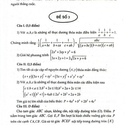 Giới Thiệu Đề Thi Lớp 9 Vào Lớp 10 Môn Toán Chuyên