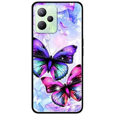 Ốp lưng dành cho Realme C35 mẫu Cặp Đôi Bướm Tím Hồng