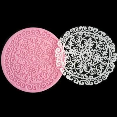 Khuôn silicon làm bánh, rau câu, Fondant ren hoa tuyết - Loại 13 cm - Mã số 1139