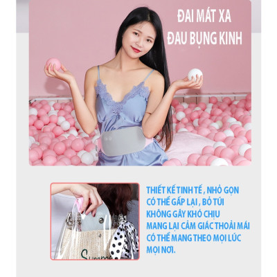[Máy] Đai Đeo Massage Giảm Đau, Sưởi Ấm Bụng Phụ Nữ Kỳ Kinh Nguyệt Bằng Sóng Hồng Ngoại Cao Cấp Tặng Kèm Pin Dự Phòng - MP147