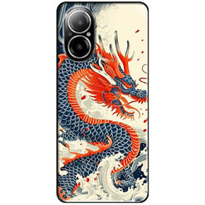 Ốp lưng cho Realme 9i - Realme 10 - C11 2021 - C65 4G - C67 - C20 - Poco X6 5G - Rồng Xanh Trên Biển - Hàng Chính Hãng