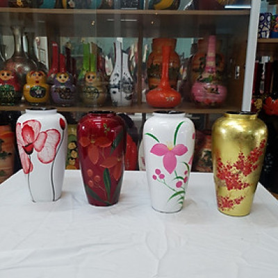 Bình lu cao Sơn Mài Cao Cấp Thanh Bình Lê size 25x13 cm Cắm Hoa, Trang Trí Kệ, Bàn Làm Việc, Quà Tặng