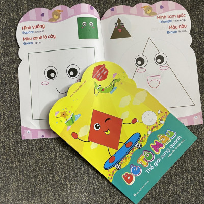 Sách Tô Màu - Bé tô màu nhà trẻ song ngữ việt anh - (Dành cho trẻ mầm non) - Bộ 8 quyển