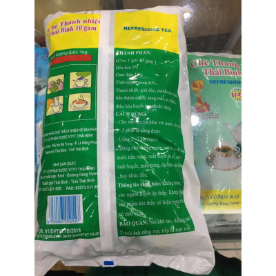 Combo 3 gói - Chè thanh nhiệt Thái Bình, loại trà thanh nhiệt giải độc, mát gan, chè thanh lọc cơ thể, gói lớn (100 gói x 10g)